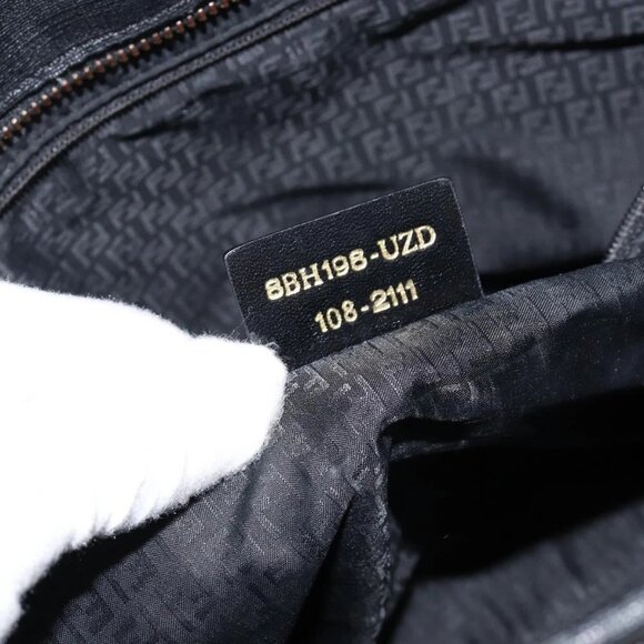 FENDI Zucca Canvas Tote Bag PVC Black Gold Auth 147011 - Picture 11 of 16